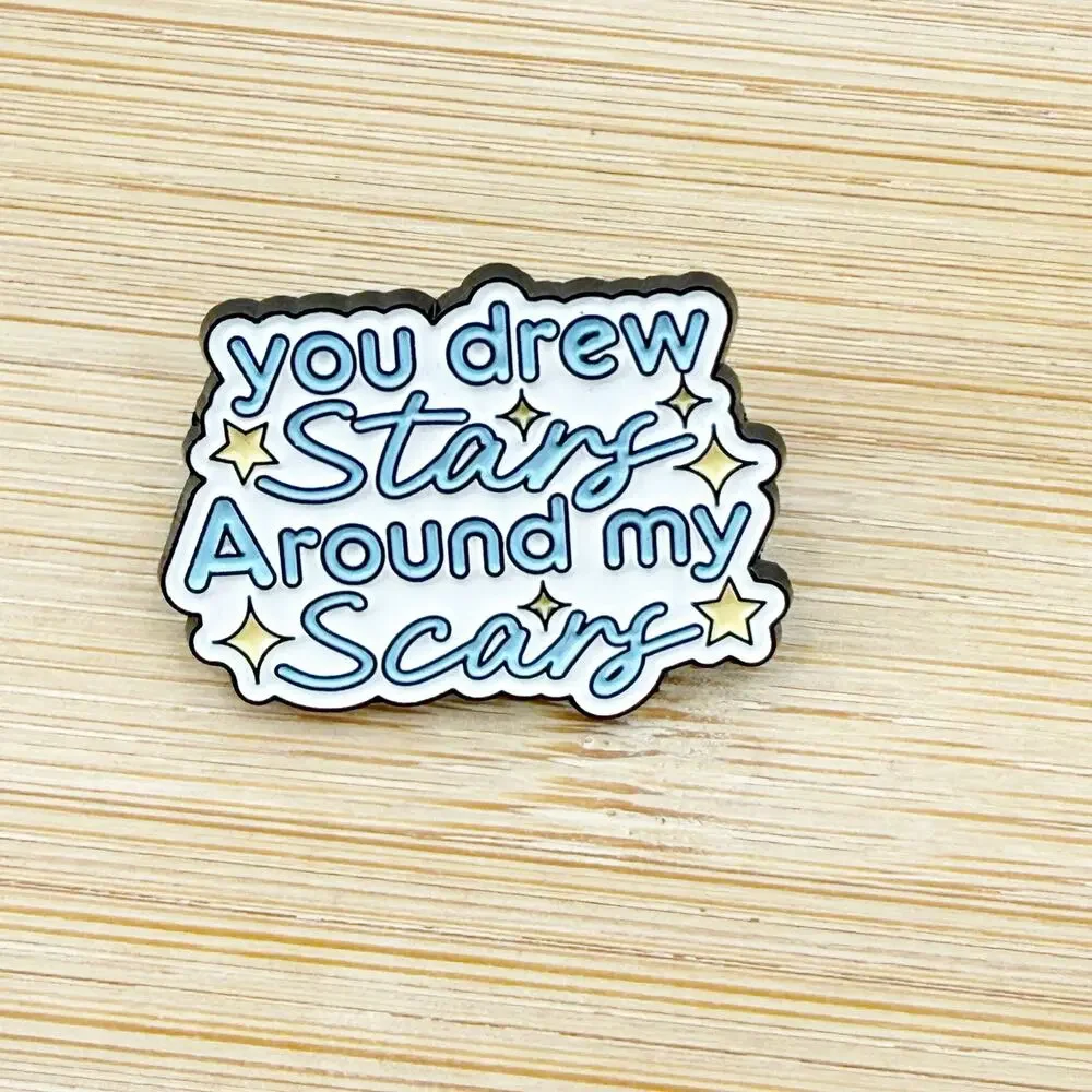 You Drew Stars Around My Scars Enamel Pin - Cardigan - Taylor Swift Folklore